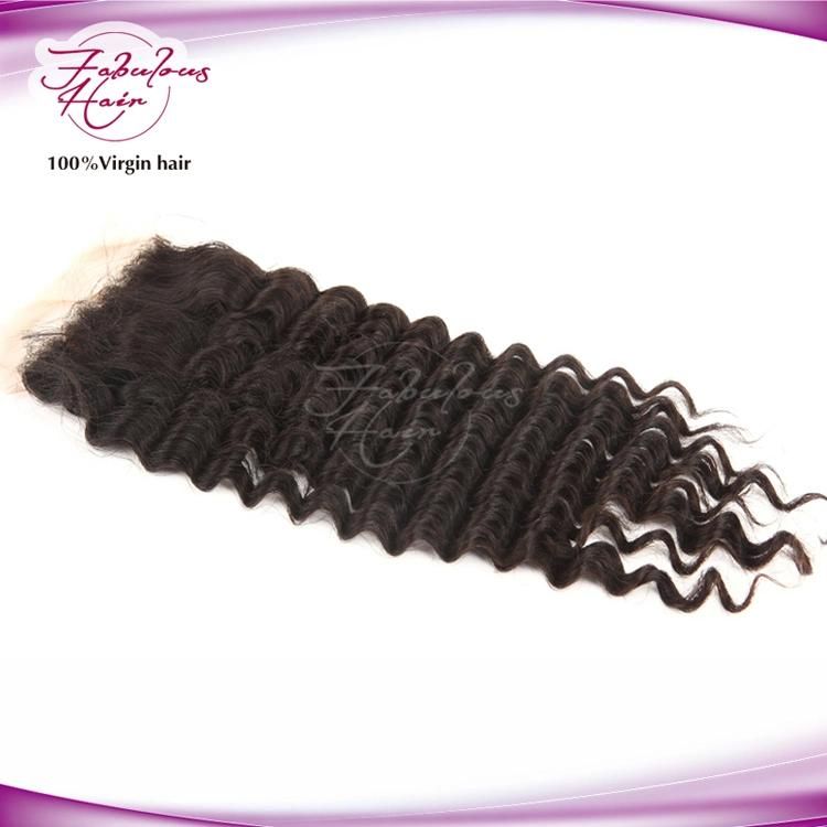 Long Transparent Lace Closure Free Part Deep Wave for Sale