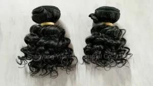 Natural Color Curly Human Weft Made of 100% Virgin Hair
