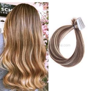 Soft and Silky Hair #Piano4/12 Tape Remy Virgin Natural Brazlian Human Hair Extensions in Wholesale Price