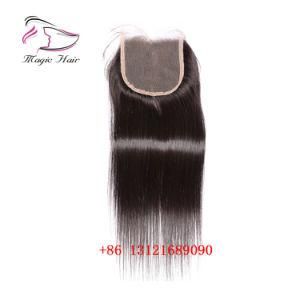 Brazilian Straight Hair Closure 4*4 Remy Human Hair Lace Closure Bleached Knots