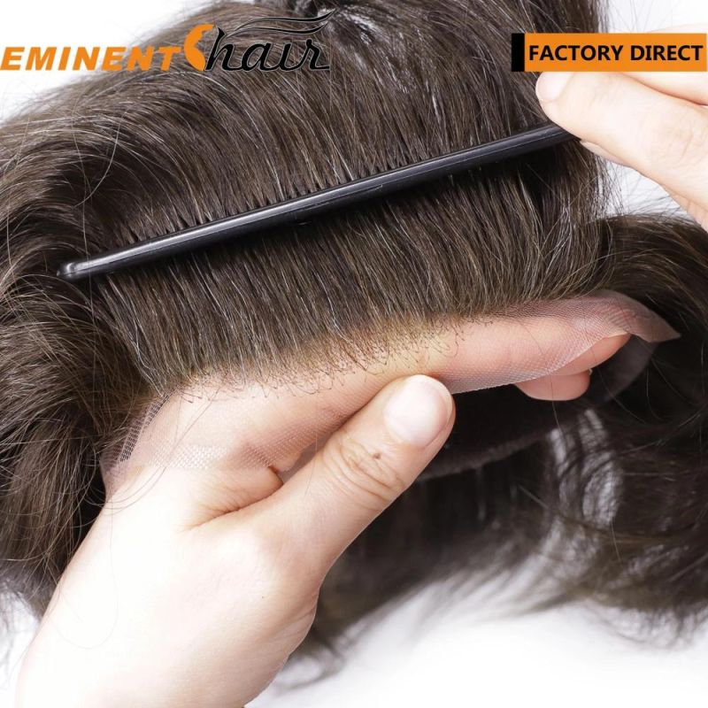 Human Hair Men′s Hair Replacement Lace Toupee