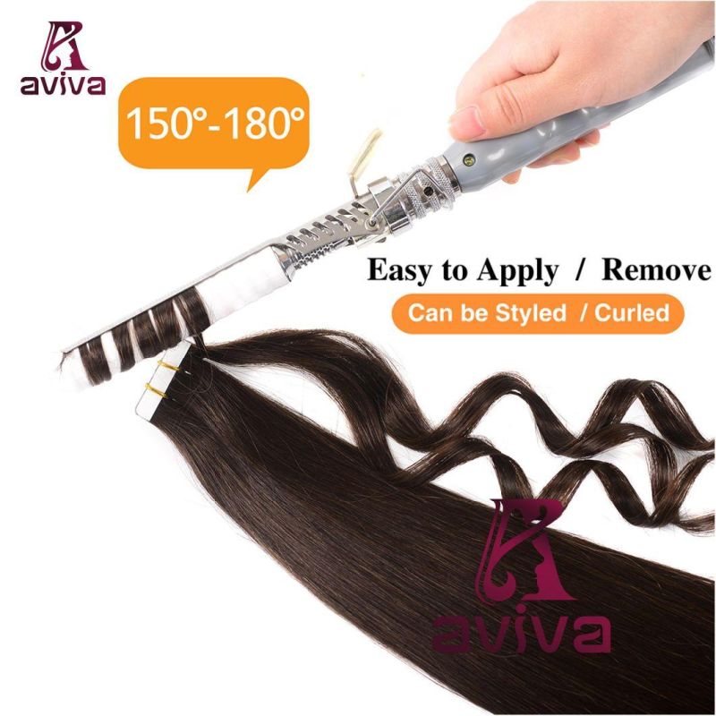 Aviva Virgin Hair Double Side Tape Hair Extension PU Tape Human Hair Extension Natural Color 20inch (AV-TP0020-2)