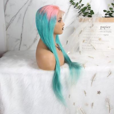 Ombre Dark Red Glueless 180% Density Lace Front Human Hair Wig with Baby Hair Pre Plucked