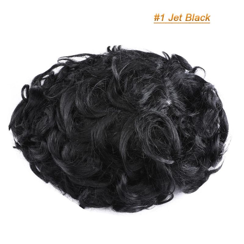 Men Toupee Human Hair Patch Indian Hair System Replacement Hairpiece