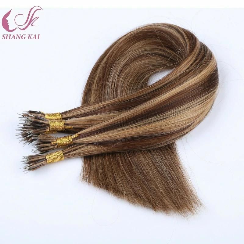 High Quality Blonde Color Nano Ring Hair Extension Remy Brazilian Hair Virgin Human Hair Extension