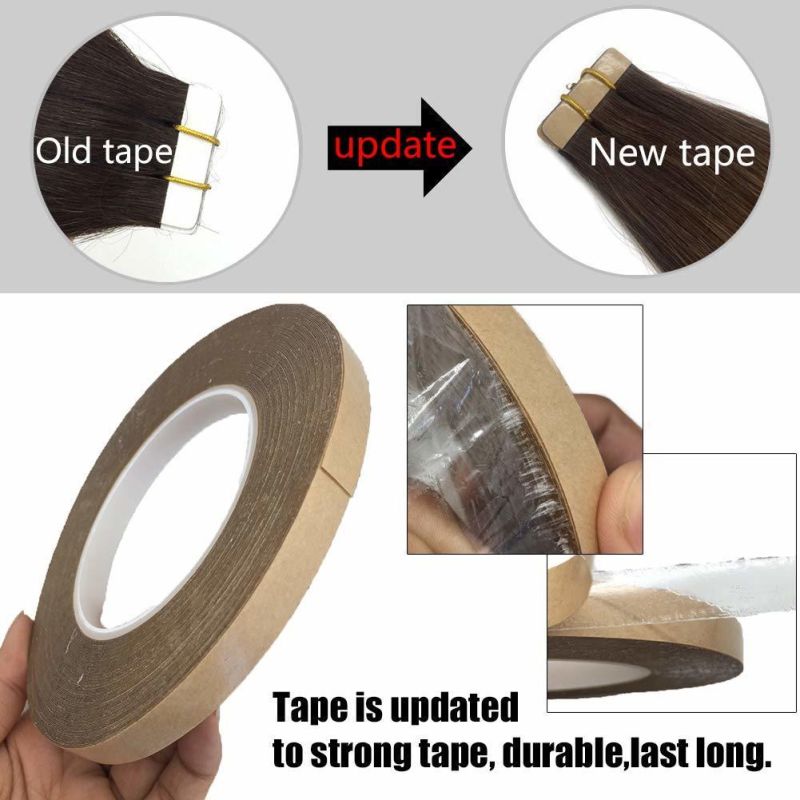 20PCS 50g Human Hair Extensions Tape in Ombre Chocolate Brown to Caramel Blonde Natural Hair Extensions Tape in Real Hair Straight 18 Inch