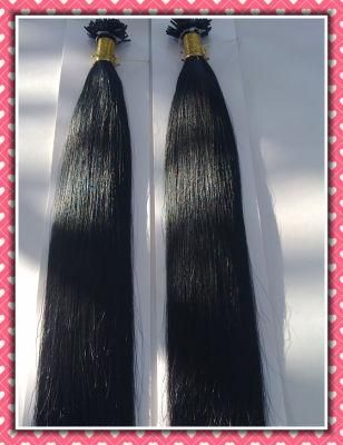 Premium Quality 100% Human Hair Real Remy Hair Extension Pre-Bonded Hair Extension I-Tip 20&quot;1.0g Per Strand Black Color