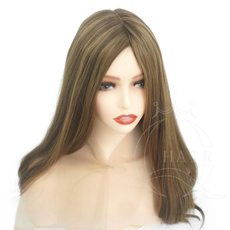 Hand Tied Top European Hair Long Brown Color Human Hair Wigs Women Silk Top Wigs Jewish Wigs Skin Top Wigs Kosher Wigs Sheitels Perruque Custom Wigs