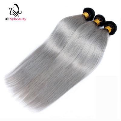 Indian Human Hair Weaving Straight Ombre 1b/Grey Hair