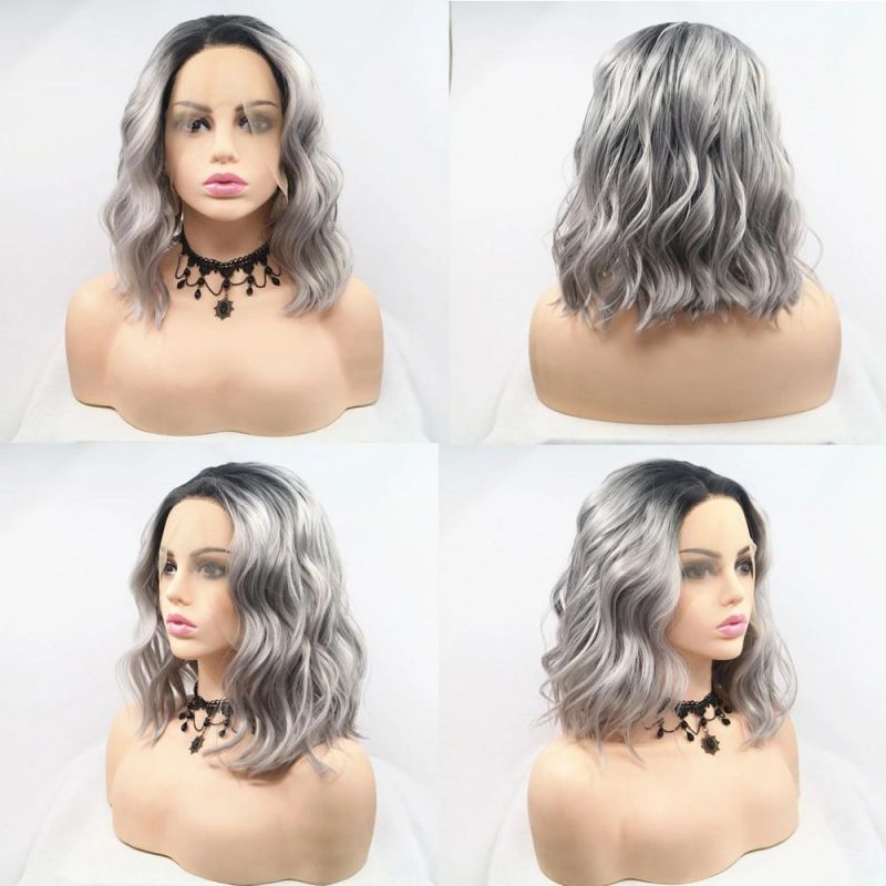 Best Seller Wholesale Swiss Lace Front Curly Synthetic Wigs
