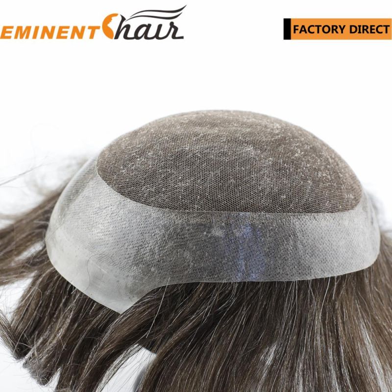 Natural Hairline V Looped Men′s Toupee Human Hair Prosthesis