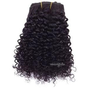 Peruvian Natural Black Jerry Curly Clip-in 100% Human Hair