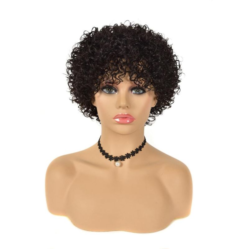 Kbeth Machine Made Short Cool Wig for Ladies Fashion 8 Inch Sexy Remy Office Spring Fashion Bouncy Cheap Price Wholesale Curly 100% Human Hair Bob Wigs