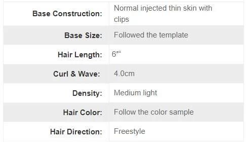 Ljc704b 4 Clips Around Perimeter Human Hair Replacement System