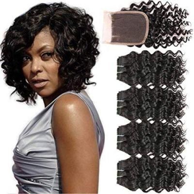 Kbeth 2021 100% Unprocessed Indian Virgin Human Hair Weaving Deep Wave Bundles Deals with Frontal Silk Closure Supplier