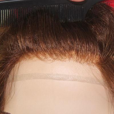 Machine Made Weft with Injected Skin Top Mono Lace Front Natural Wig Hairpiece
