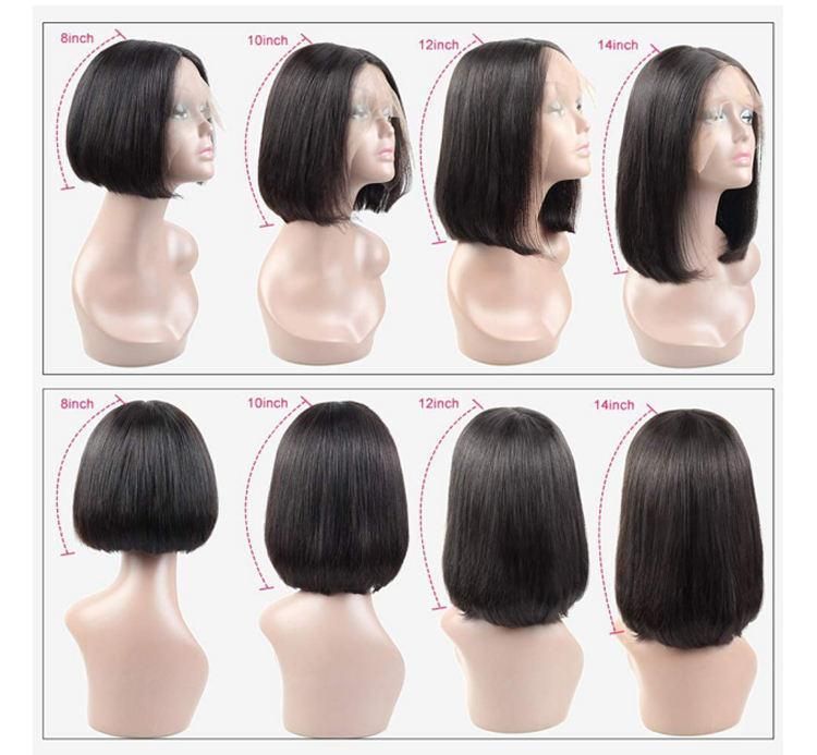 Machine Made Sew in Wig Human Hair Straight Wig Malaysian Straight Wig with Bang Natural Color for Women Glueless Wigs