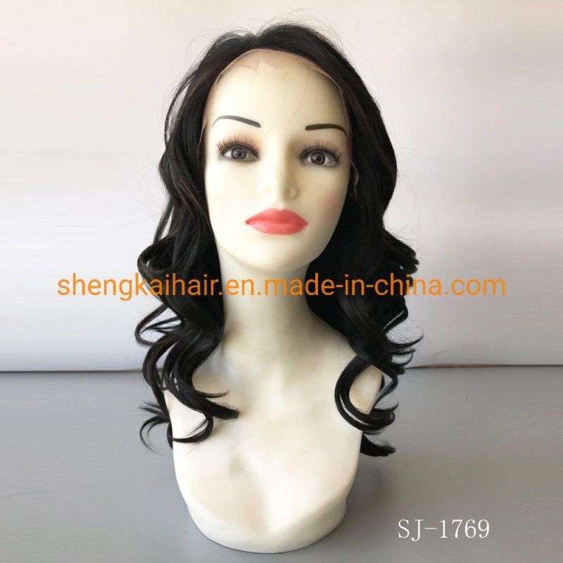 Wholesale Bulk Good Quality Handtied Heat Resistant Lace Frontal Black Women Hair Wigs 598