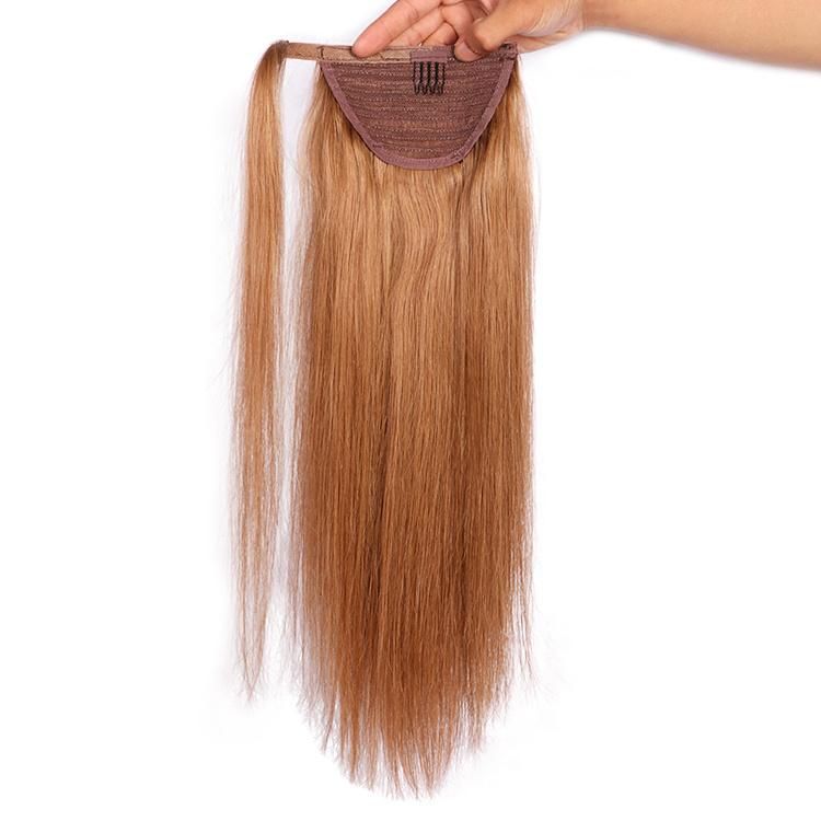 Wholesale Unprocessed Raw Natural Human Hair Health End Wrap Around Ponytail Hair Extension