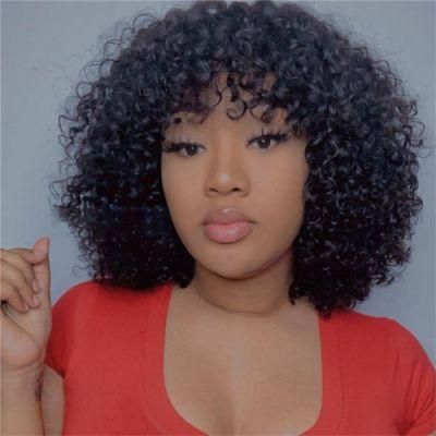 Kbeth Wholesale Afro Kinky Synthetic Human Hair Braided Wig Tangle Free Peluca Humana Natural Glueless Curly Afro Wigs for Black Women