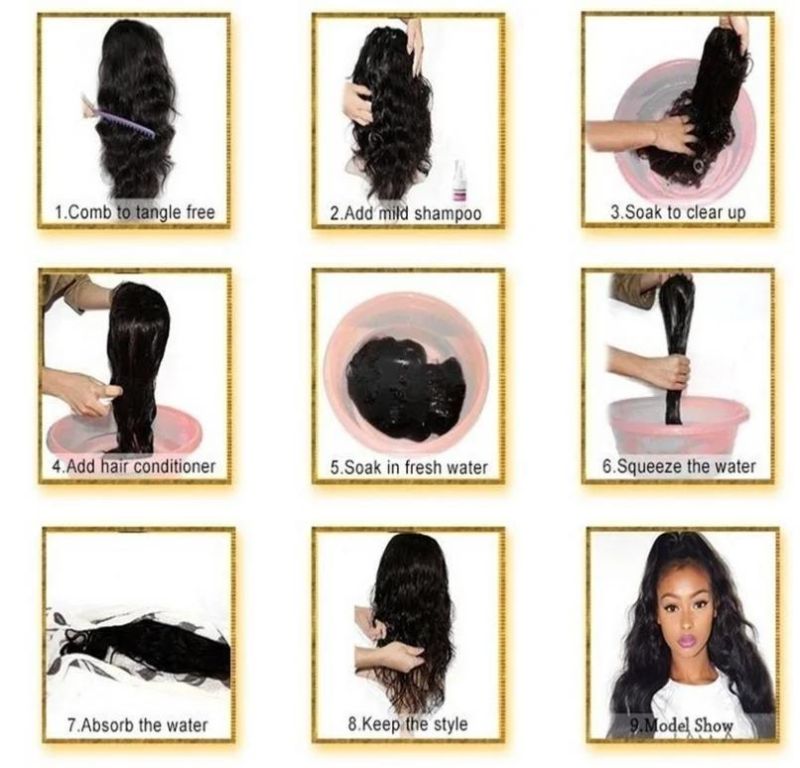 Freeshipping Deep Wave Closure Wig Lace Frontal Wigs Deep Wave Frontal Wig Part Long Wavy Hair in The Middle Wig Dropshipping Wholesale