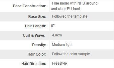 Lw1794 Factory Direct Mono Hair Piece