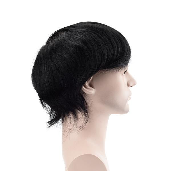Thin Skin Base Single Split Knots Men′s Hair Wigs