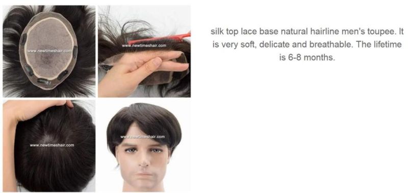Silk Top Lace Luxury High End Men′s Wig
