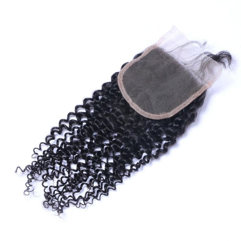 Kbeth Kinky Curly Hair 4X4 Lace Frontal Closure Ready to Ship Brazilian Virgin Cuticle Aligned Lace Front Closures From China Factory in Stock