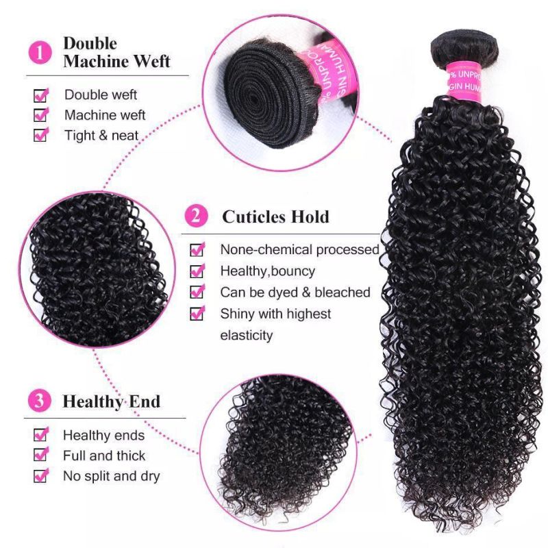 Hair Weft Hot Selling Kinky Curly Hair Weaving Double Machine Weft Human Hair Bundle
