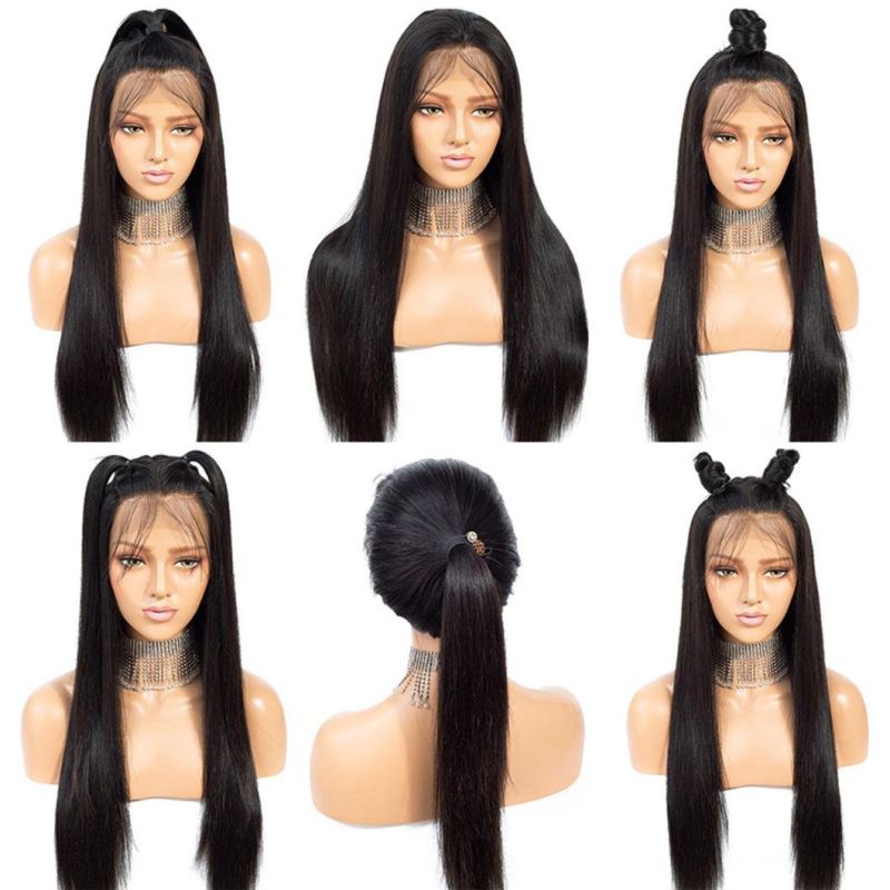 Factory Directly Sell Brazilian Straight Full Lace Human Hair Wigs 10-26 Inch with Baby Hair Pre Plucked Remy Hair Wig