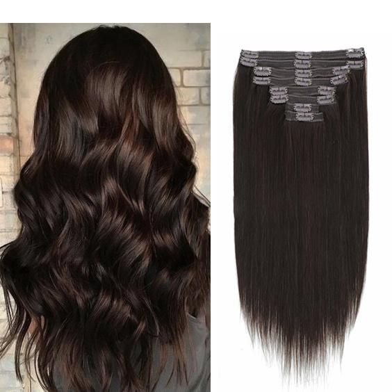 Wholesale Seamless Skin Weft Clip in Hair Extensions 8PCS/Set 18 Clips #2