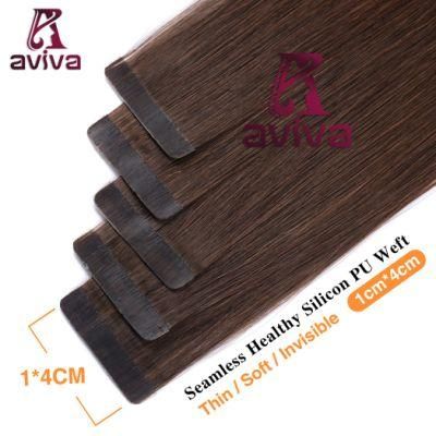 Aviva Hair Extension Tape in Human Hair Extension Virgin Hair Extension 20inch PU Tape Hair Extension 2# (AV-TP0020-2)
