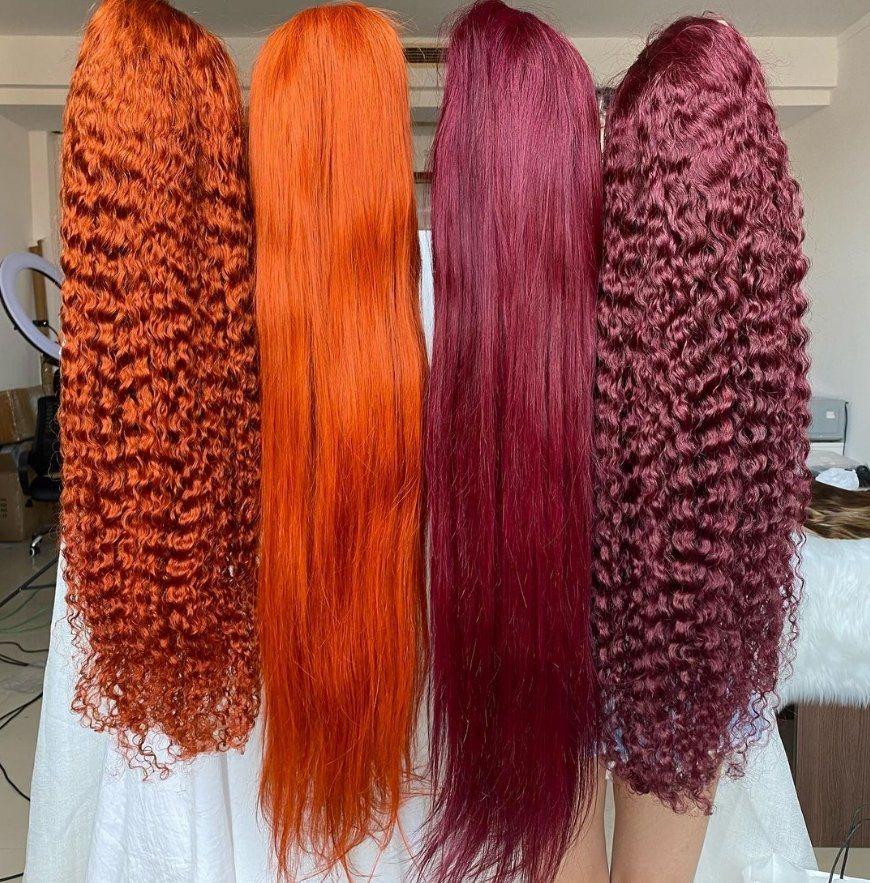180% Density Virgin Hair Highlighted Wigs with Color
