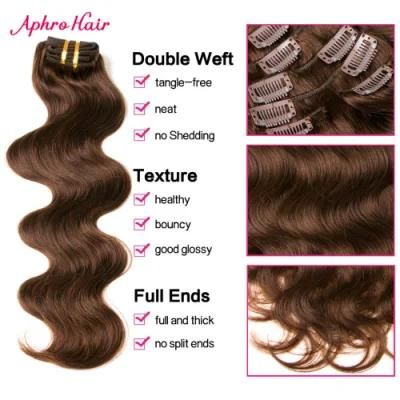 100% Human Hair Body Wave Clip in Hair Extension Body Wave (AV-CH140-22-4)
