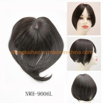 Wholesale Premium Quality Full Hantied Human Hair Synthetic Hair Mix Hair Toppers for Women 528