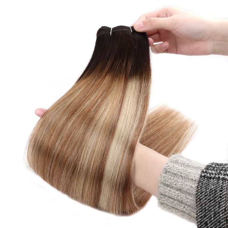 Top Grade Hot Sale Balayage Color Remy Human Hair Weft Extension