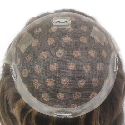Fine Welded Mono with PU Back Sides Long Human Hairpiece for Women