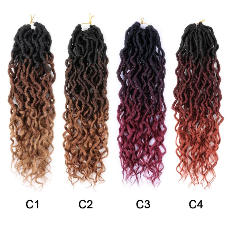 18inch 24 Strands Gypsy Faux Locs Crochet Hair Briading Curly Ends Crochet Hair Extension