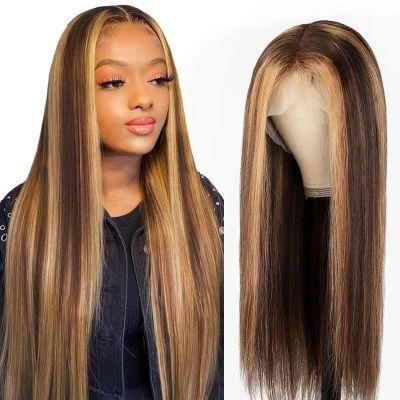 18 Inch Highlight Lace Front Wig Human Hair Wigs for Black Women