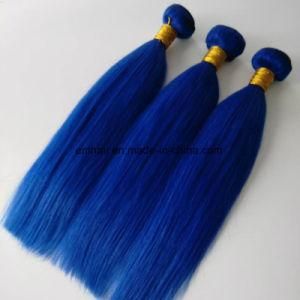High Quality Hot Selling Real Human Hair Blue Color Straight Hair Weave Brazilian Hair Weft Braizlian Hair Weave