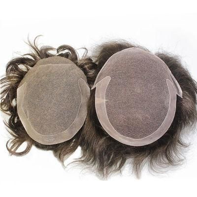 Hairpiece for Men French Lace with Thin PU Coated Back Sides