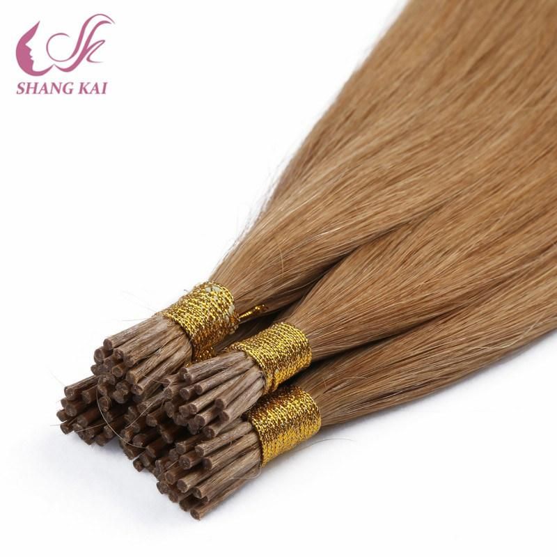Unprocessed Human I Tip Hair Extension Brazilian Cuticle Aligned Pre Bonded Virgin Hair