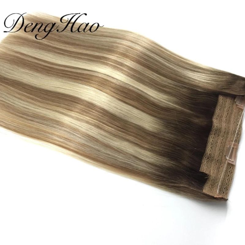 Straight Brazilian Hair Weave Halo Hair Extensions Remy Hair