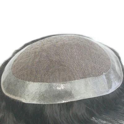 1/8&quot; Folded Lace Front Natural Hairline Toupee