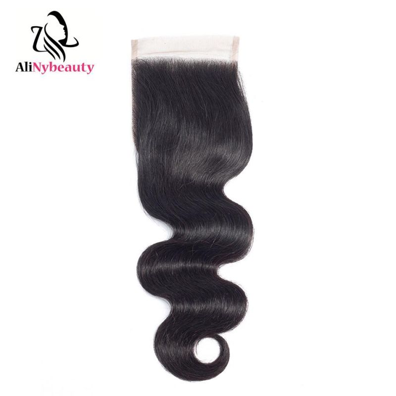 Alinybeauty 4X4 Brazilian Body Wave Human Hair Lace Closure