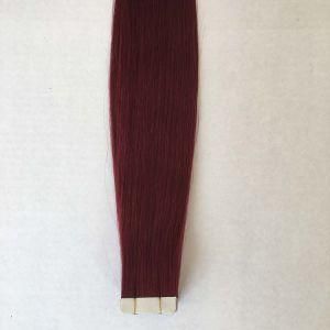 99j# Silky Straight PU Tape Skin Weft Virgin Remy Human Hair Extensions