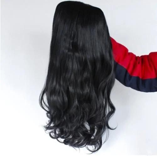 Synthetic Long Wavy Dark Black Headband Wigs