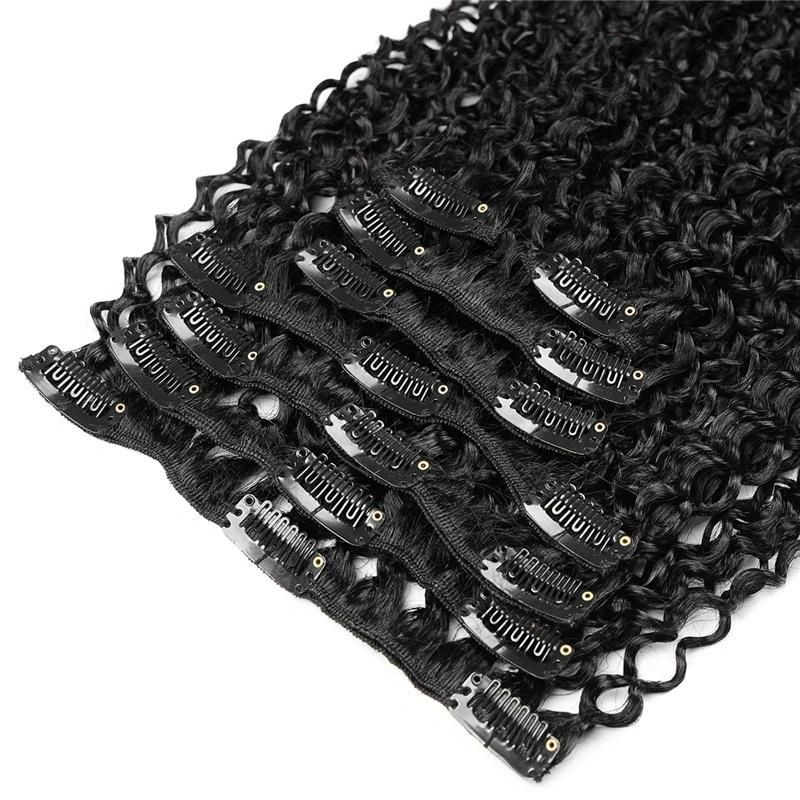 Kinky Curly 100% Human Hair Clips in Hair Extension