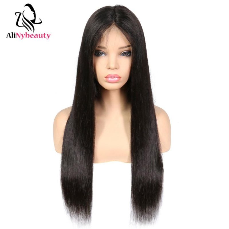 Wholesale Unprocessed 11A 12A Grade Cheap Natural Brazilian Virgin Cuticle Aligned Transparent Human Hair China Ponytail Full Lace Wig for Black Women